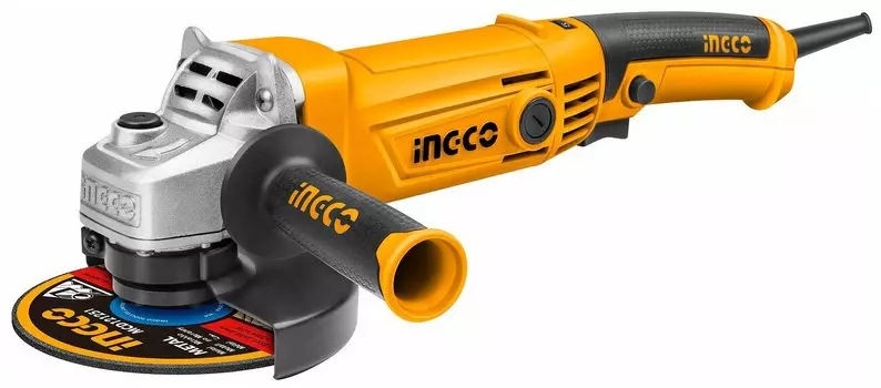 УШМ (болгарка) Ingco AG10108-5, сетевая, 1010Вт, 125мм, 12000 об/мин, регулировка частоты вращения