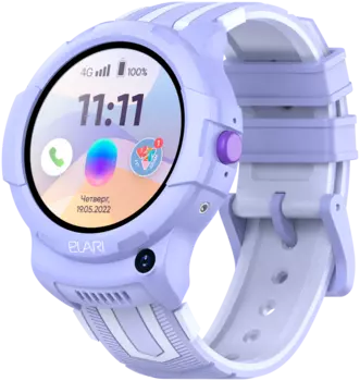 Умные часы детские Elari Kidphone 4G Wink, 1.3" TFT, лиловый (Kidphone 4G Wink Lilac)
