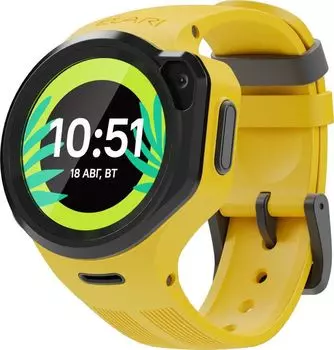 Умные часы детские Elari KidPhone 4GR, 1.3" IPS, желтый