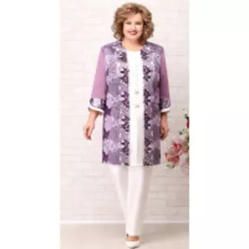 Кардиган Aira Style-718 В цвете: Белый, Фиолетовый; Размеры: 56,58