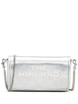 Сумка The Metallic Leather Chain Mini MARC JACOBS, серебяный