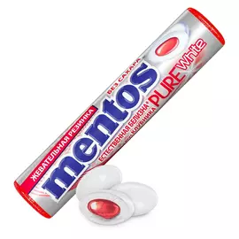 Жевательная резинка Mentos Pure White Клубника, 15,5г