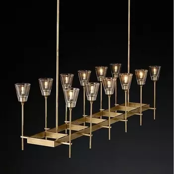 Подвесная люстра Rh Torche De Verre Linear Chandelier 12 ImperiumLoft 40,1548 (74929-22)