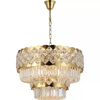 Подвесная люстра каскадная хрусталь Newport 8300 8301/60 C gold polished