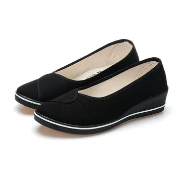 Women s Low Top Soft Bottom Slope Heel Nurse Shoes Solid Color Round Toe Shallow Mouth Work Shoes 40 белый