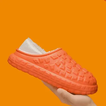 Waterproof Slipper Men s Slippers Shoes for Men Add Velvet Soft and Comfortable Couple Women Home Shoes Wear-resistant Non-Slip 36-37 белый