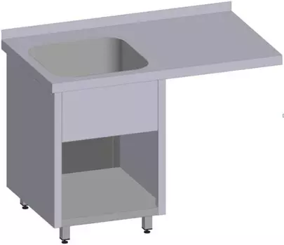 Стол с моечной ванной закрытая Restoinox ВМЦРЗК/1-12/7-БЛ