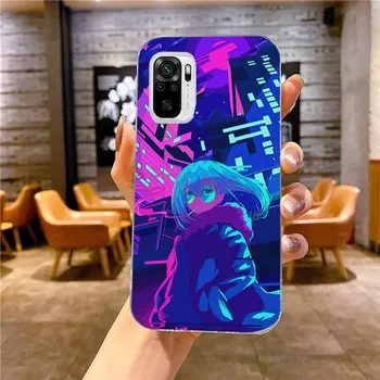 Чехол для телефона Vaporwave Glitch Neon Anime Girl для Xiaomi 12 11T 10 9 Redmi Note 11 10 10S Pro Redmi 9 9A 8, прозрачный чехол для телефона Xiaomi 12-12X