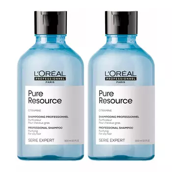 L'oreal Professionnel Глубоко очищающий шампунь Scalp Care Pure Resource для волос, склонных к жирности, 2 х 300 мл (L'oreal Professionnel, Serie Expert)