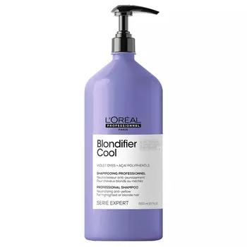 Loreal Professionnel Шампунь Blondifier Cool для нейтрализации желтизны холодных оттенков блонд, 1500 мл (Loreal Professionnel, Serie Expert)