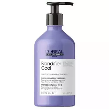 Loreal Professionnel Шампунь Blondifier Cool для нейтрализации желтизны холодных оттенков блонд, 500 мл (Loreal Professionnel, Serie Expert)