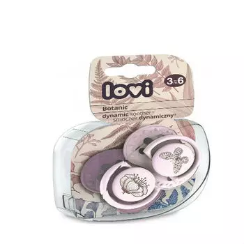 Lovi Пустышка Lovi динамическая силикон Botanic для девочки 3-6 мес 2шт (Lovi, Пустышки)