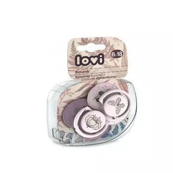 Lovi Пустышка Lovi динамическая силикон Botanic для девочки 6-18 мес 2 шт (Lovi, Пустышки)