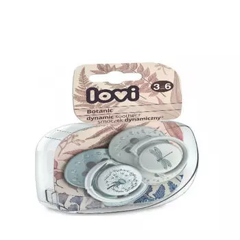 Lovi Пустышка Lovi динамическая силикон Botanic для мальчика 3-6 мес 2шт (Lovi, Пустышки)