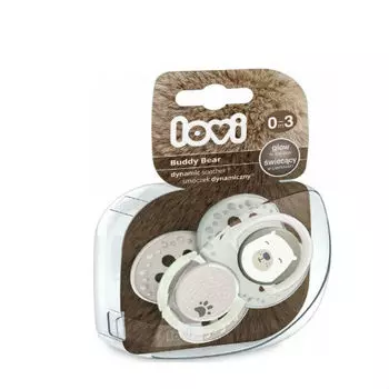 Lovi Пустышка Lovi динамическая силикон Buddy Bear 0-3 мес 2 шт (Lovi, Пустышки)