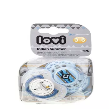 Lovi Пустышка Lovi динамическая силикон Indian Summer для мальчика 3-6 мес 2шт (Lovi, Пустышки)