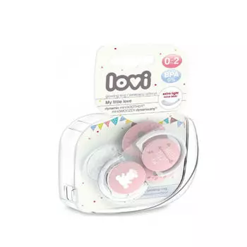 Lovi Пустышка Lovi динамическая силикон MY LITTLE LOVE 0-2 мес для девочки 2 шт (Lovi, Пустышки)