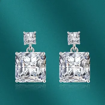 Классические серьги SACE GEMS из медного сплава с цирконом, женские ювелирные изделия, свадебный подарок для вечеринки 10*17 розовый