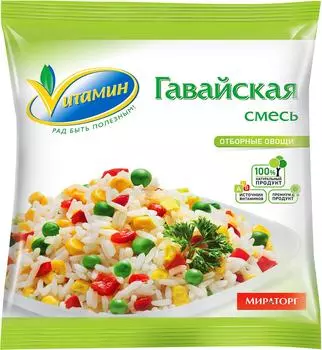 Смесь овощная Мираторг Vитамин Гавайская быстрозамороженная 400г