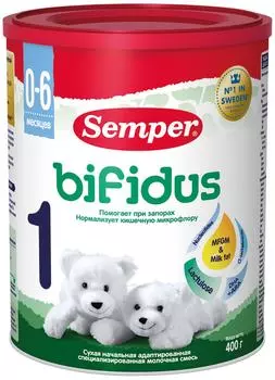 Смесь Semper Bifidus 1 молочная с 0 месяцев 400г