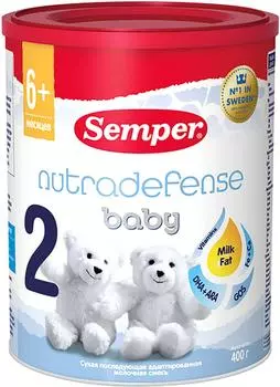 Смесь Semper Nutradefense baby 2 молочная с 6 месяцев 400г