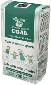 Смесь Водорослевая соль ламинария с солью без глютена 700г