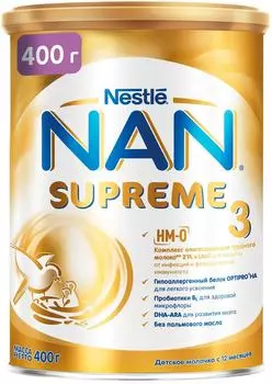 Смесь NAN 3 Supreme молочная 400г - Vprok.ru Перекрёсток