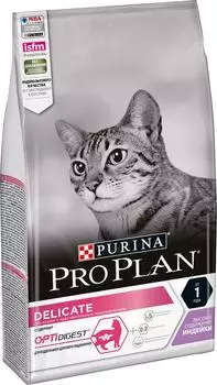 Сухой корм для кошек Pro Plan Optidigest Delicate для чувствительного пищеварения с индейкой 1.5кг