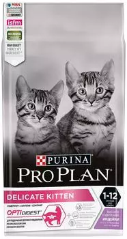Сухой корм для котят Pro Plan Optidigest Delicate Kitten для чувствительного пищеварения с индейкой 1.5кг