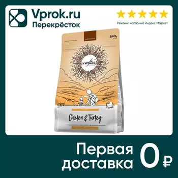 Сухой корм для щенков Craftia Natura для миниатюрных и мелких пород из курицы и индейки 640г