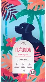 Сухой корм для щенков Florida для средних пород с ягненком и грушей 1кг