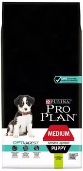 Сухой корм для щенков Pro Plan Optidigest Medium Puppy Sensitive Digestion для средних пород для улучшения пищеварения с