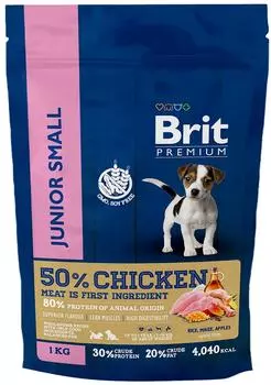 Сухой корм для собак Brit Premium Dog Junior Small Для молодых собак с курицей 1кг