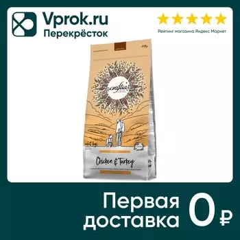 Сухой корм для собак Craftia Natura для средних и крупных пород из курицы и индейки 2кг