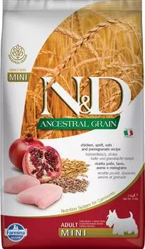 Сухой корм для собак Farmina N&amp;D Dog Ancestral Grain низкозерновой с курицей и гранатом для мелких пород 2.5кг