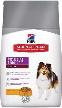 Сухой корм для собак Hills SP Sensitive Stomach &amp; Skin Adult Medium для средних пород при чувствительном пищеварении и п