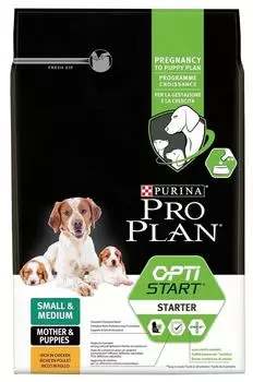 Сухой корм для собак и щенков Pro Plan Small&amp;Medium Mother&amp;Puppies Starter для мелких и средних пород с высоким содержан