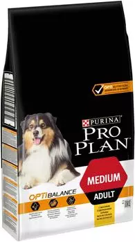 Сухой корм для собак Pro Plan Optibalance Medium Adult для средних пород с курицей 7кг