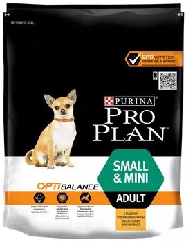 Сухой корм для собак Pro Plan Optibalance Small&Mini Adult для мелких пород с курицей 700г
