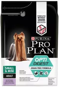 Сухой корм для собак Pro Plan Optidigest Small&amp;Mini Adult Grain Free Formula с индейкой 2.5кг