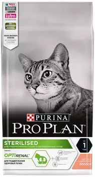 Сухой корм для стерилизованных кошек Pro Plan Optirenal Sterilised с лососем 1.5кг