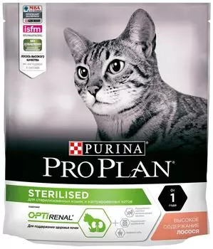 Сухой корм для стерилизованных кошек Pro Plan Optirenal Sterilised с лососем 400г