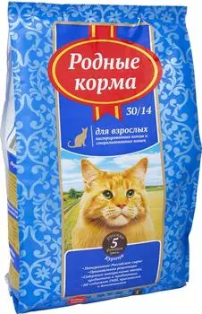 Сухой корм для стерилизованных кошек Родные корма Курица 2.045кг