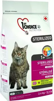 Сухой корм для кошек 1st Choice Sterilized Курица с бататом 2.4кг