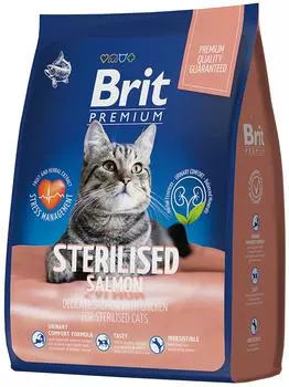 Сухой корм для кошек Brit Premium с лососем и курицей 0.4кг