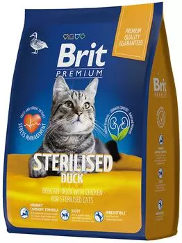 Сухой корм для кошек Brit Premium с уткой и курицей 0.4кг