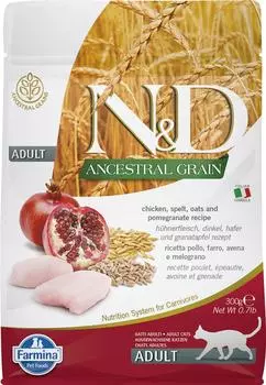 Сухой корм для кошек Farmina N&amp;D Cat Ancestral Grain низкозерновой с курицей и гранатом 300г