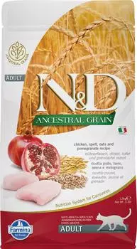 Сухой корм для кошек Farmina N&amp;D Cat Ancestral Grain низкозерновой с ягненком и черникой 300г