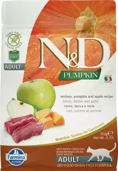 Сухой корм для кошек Farmina N&amp;D Cat Pumpkin беззерновой c олениной яблоком и тыквой 300г