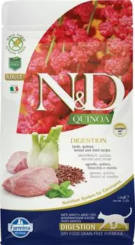 Сухой корм для кошек Farmina N&D Cat Quinoa беззерновой с ягненком фенхелем и киноа для поддержки пищеварения 1.5кг